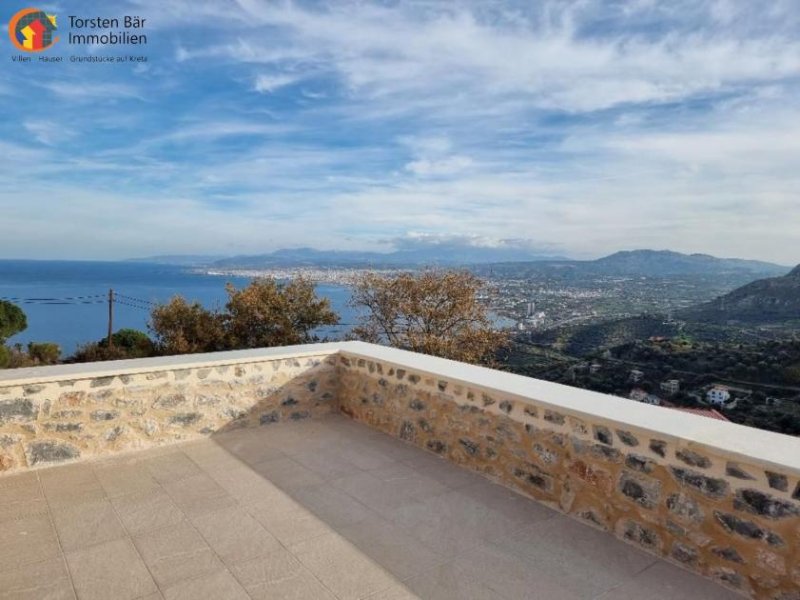 Rodia-Heraklion Nord-Kreta: Rodia-Heraklion Naturstein Luxusvilla mit Panorama Meerblick Haus kaufen